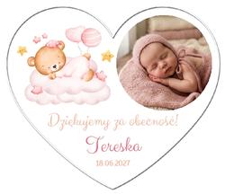 Magnesy z podziękowaniem Chrzest białe - wzór 17