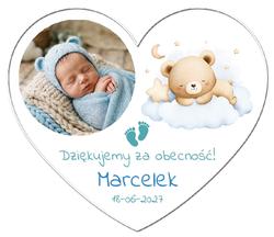 Magnesy z podziękowaniem Chrzest białe - wzór 23