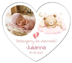 Magnesy z podziękowaniem Chrzest białe - wzór 24