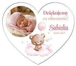 Magnesy z podziękowaniem Chrzest białe - wzór 26