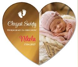 Magnesy z podziękowaniem na Chrzest lustrzane - wzór 1