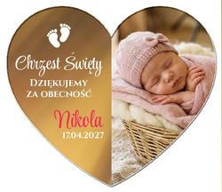 Magnesy z podziękowaniem na Chrzest lustrzane - wzór 1