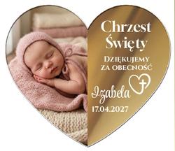 Magnesy z podziękowaniem na Chrzest lustrzane - wzór 3