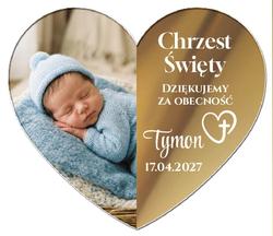 Magnesy z podziękowaniem na Chrzest lustrzane - wzór 4