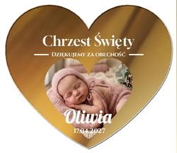 Magnesy z podziękowaniem na Chrzest lustrzane - wzór 5