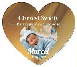 Magnesy z podziękowaniem na Chrzest lustrzane - wzór 6