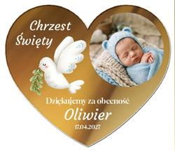 Magnesy z podziękowaniem na Chrzest lustrzane - wzór 7