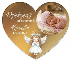 Magnesy z podziękowaniem na Chrzest lustrzane - wzór 9