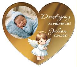 Magnesy z podziękowaniem na Chrzest lustrzane - wzór 10