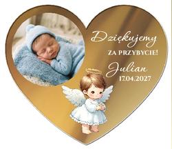 Magnesy z podziękowaniem na Chrzest lustrzane - wzór 10