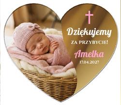 Magnesy z podziękowaniem na Chrzest lustrzane - wzór 11
