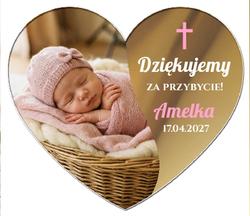 Magnesy z podziękowaniem na Chrzest lustrzane - wzór 11