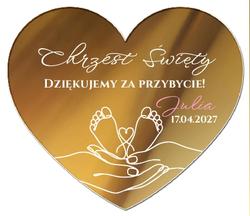Magnesy z podziękowaniem na Chrzest lustrzane - wzór 13