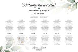 Tablica z usadzeniem gości Eukaliptus - wzór 1