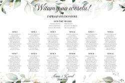 Tablica z usadzeniem gości Eukaliptus - wzór 2