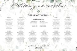 Tablica z usadzeniem gości Eukaliptus - wzór 3