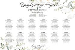 Tablica z usadzeniem gości Eukaliptus - wzór 4