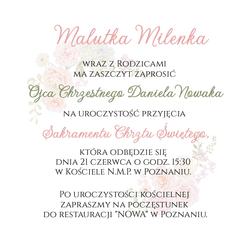 Zaproszenie dla Rodziców Chrzestnych - wzór 3