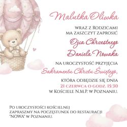 Zaproszenie dla Rodziców Chrzestnych - wzór 7
