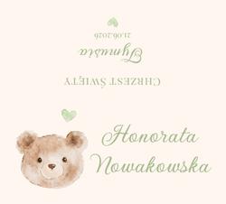 Winietki na chrzest Mili - wzór 1