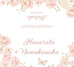 Winietki na chrzest Kwiaty - wzór 1