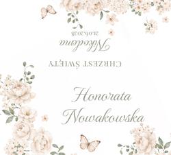 Winietki na chrzest Kwiaty - wzór 4