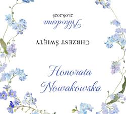 Winietki na chrzest Kwiaty - wzór 5