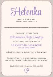 Zaproszenia Anielka - wzór 4