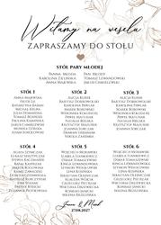 Tablica z usadzeniem gości Bella - wzór 1