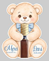 Podziękowania Merci Chrzest Miś - wzór 1
