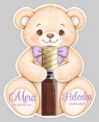 Podziękowania Merci Chrzest Miś - wzór 3