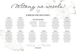 Tablica z usadzeniem gości Bella - wzór 1