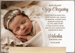 Podziękowania dla Rodziców Chrzestnych - wzór 1