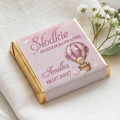 Podziękowanie dla gości czekoladki na Chrzest