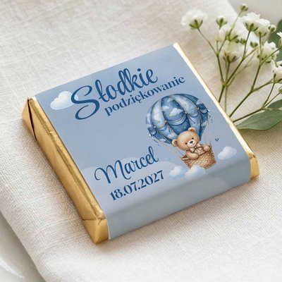 Podziękowanie dla gości czekoladki na Chrzest
