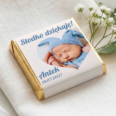 Podziękowanie dla gości czekoladki na Chrzest