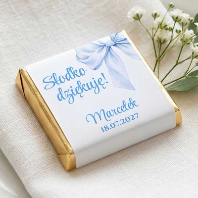 Podziękowanie dla gości czekoladki na Chrzest