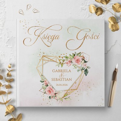 Księga gości weselnych - białe/czarne karty - Adela