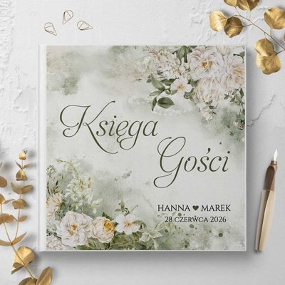 Księga gości weselnych - białe/czarne karty - Eliza
