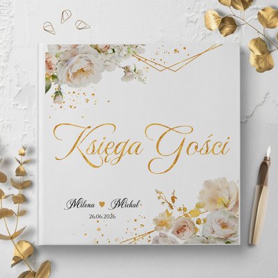Księga gości weselnych - białe/czarne karty - Emilia