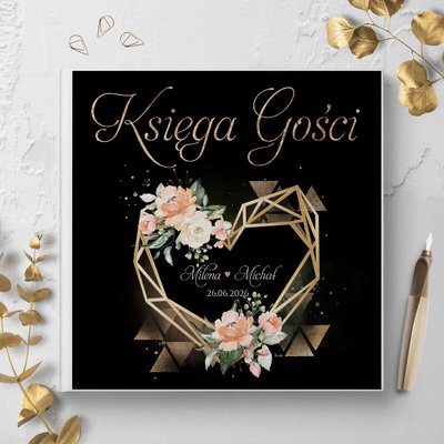 Księga gości weselnych - białe/czarne karty - Ariana4