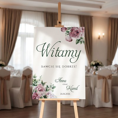 Tablica powitalna na wesele 50x70cm - Megan