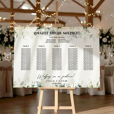 Plan stołów weselny Tablica na wesele 50x70cm - Megan