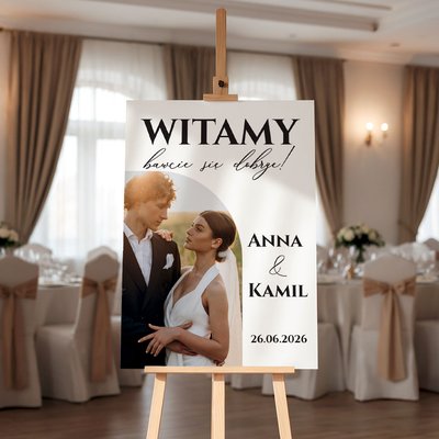 Tablica powitalna na wesele 50x70cm - ze zdjęciem