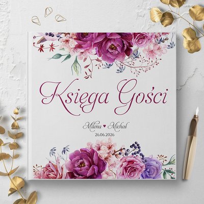 Księga gości weselnych - białe/czarne karty - Amanda