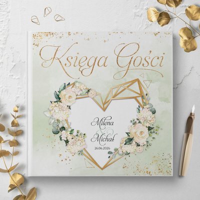 Księga gości weselnych - białe/czarne karty - Dalia