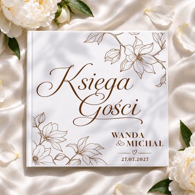 Księga gości weselnych - białe/czarne karty - Bella