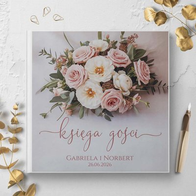 Księga gości weselnych - białe/czarne karty - Flawia