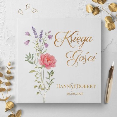 Księga gości weselnych - białe/czarne karty - Fiorella