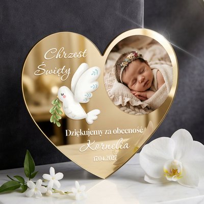 Podziękowania dla gości magnesy lustrzane na Chrzest 4 ze zdjęciem
